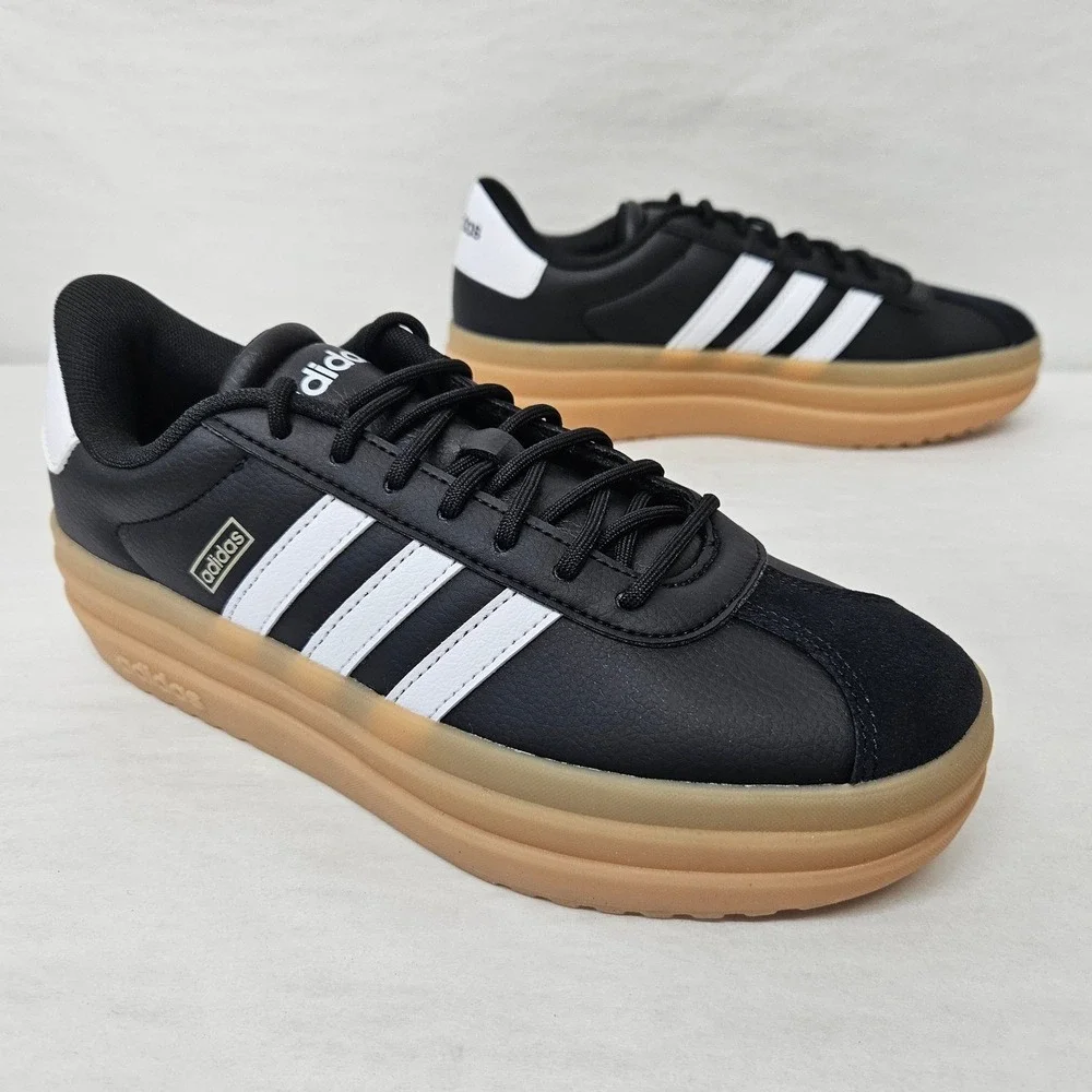 Adidas VL Court‎ Bold Platform Sneakers IH3081 Black White Gum Women's Size 6.5